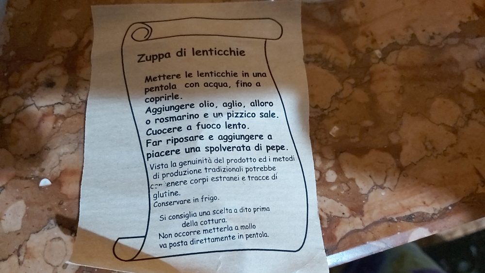 Zuppa di lenticchie – S. Stefano di Sessanio AQ, ricetta tipica