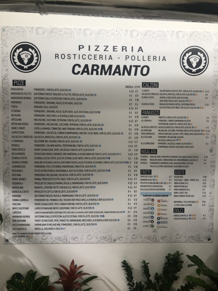 Carmanto - pizza e prezzi