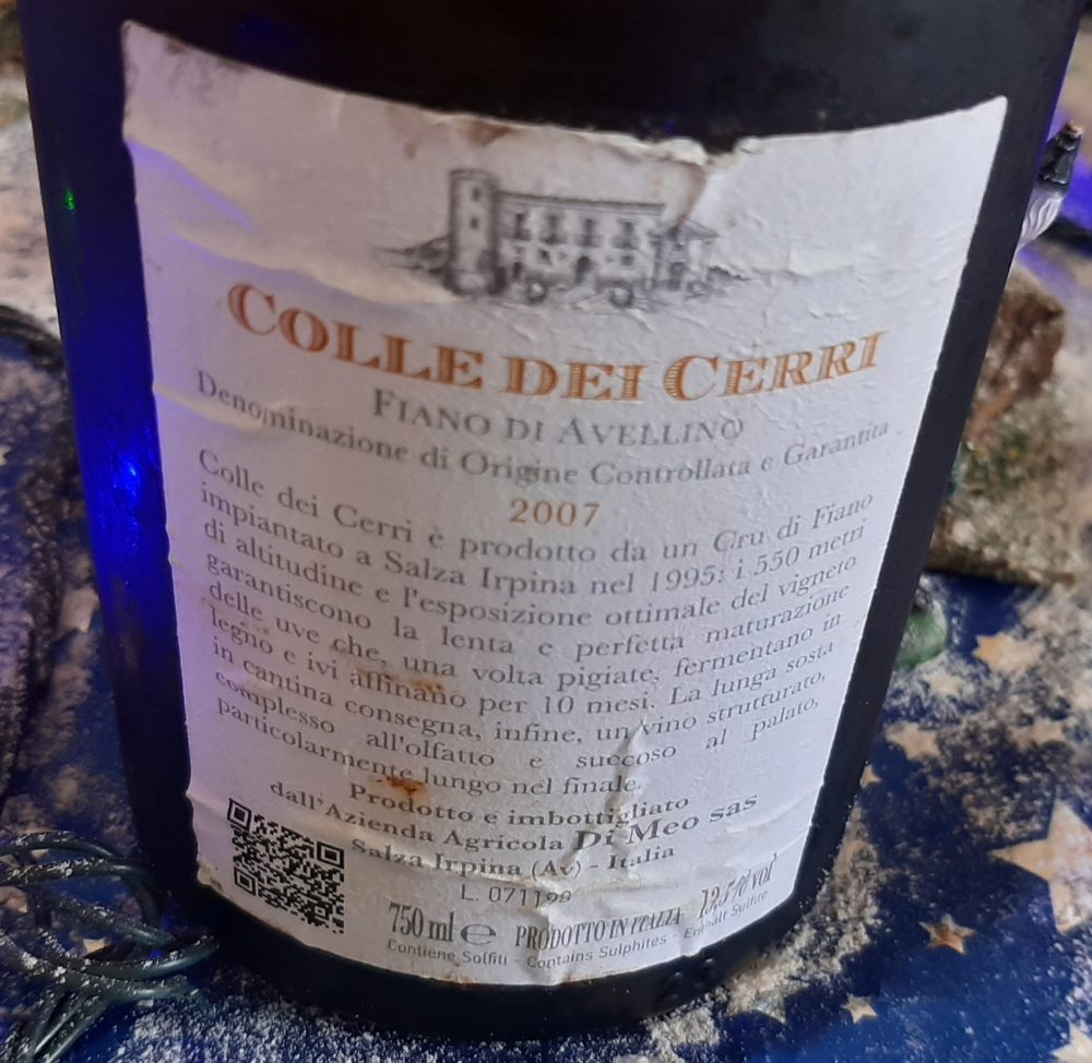 Controetichetta Colle dei Cerri Fiano di Avellino Docg 2007 Di Meo