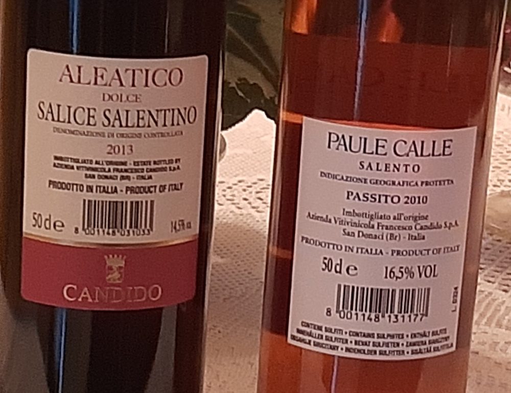 Controetichette vini Candido