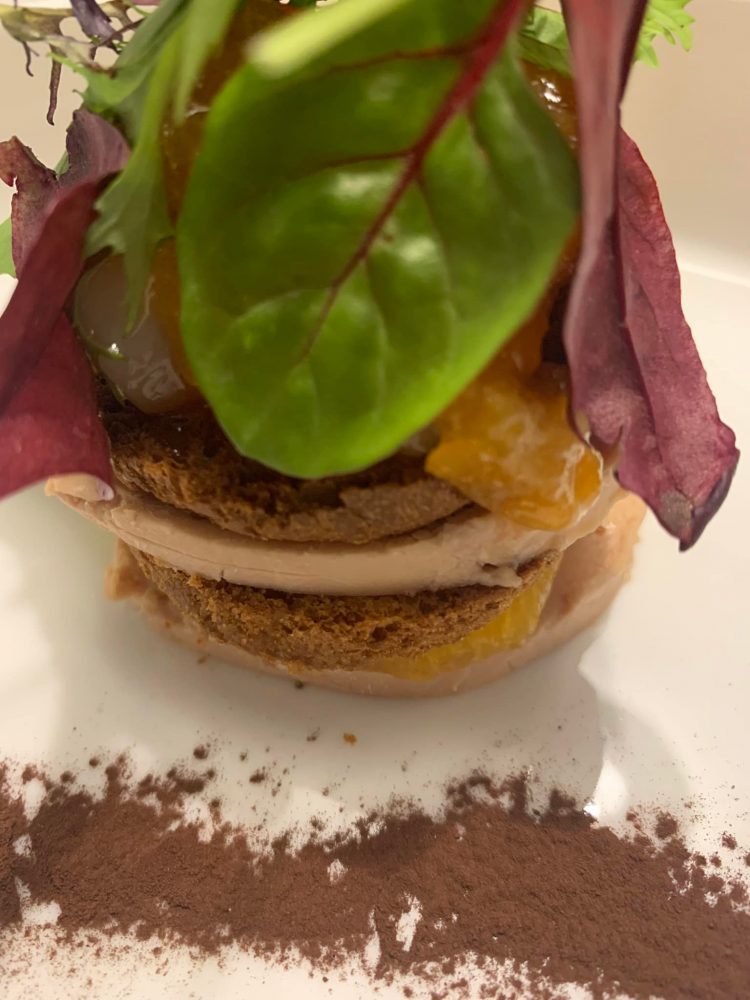 Re Santi e Leoni - Foie gras, gamberi, mandarino e cacao amaro