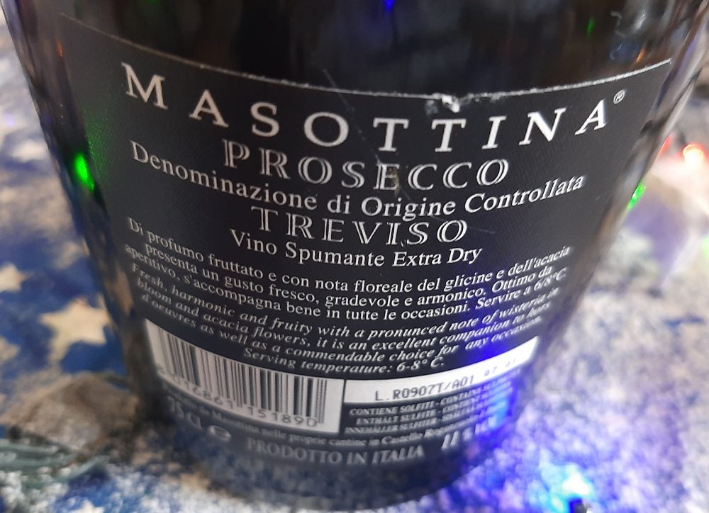 Controetichetta Prosecco Treviso Doc Extra Dry Masottina