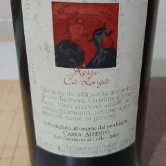 Controetichetta Rosso Ca' Longa Provincia di Pavia Igt 2012 Carra' Alberto
