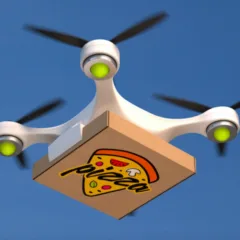 Pizza su drone per delivery