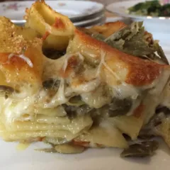 Pasta con i carciofi al forno