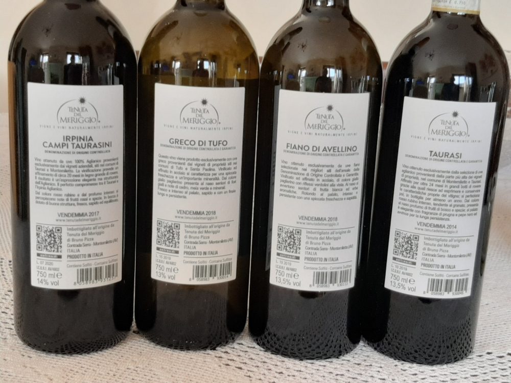 Controetichette vini Tenuta del Meriggio