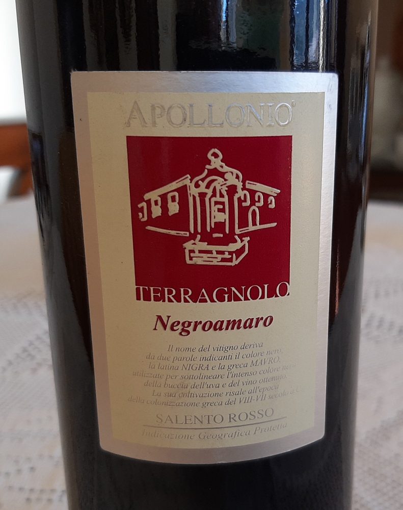 Terrragnolo Negroamaro Salento Rosso Igp 20'6 Apollonio