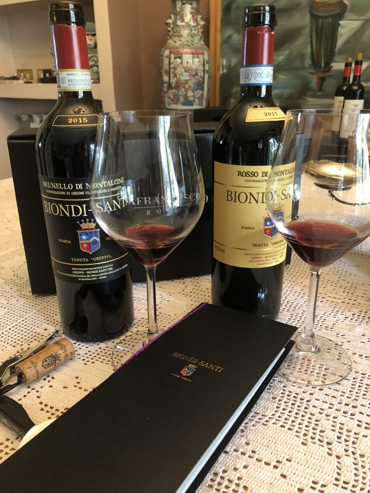 Degustazione Biondi Santi Tenuta Greppo di Brunello di Montalcino 2015 e Rosso di Montalcino 2017