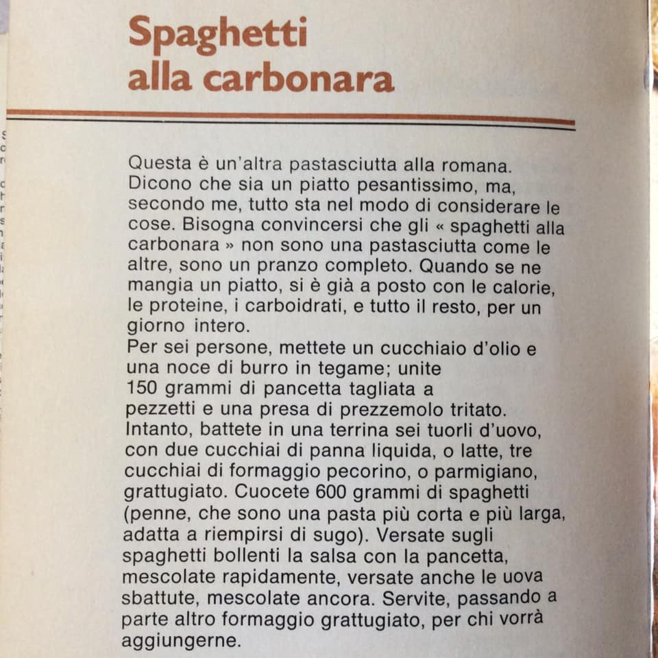 La ricetta degli spaghetti alla carbonara di Sofia Loren