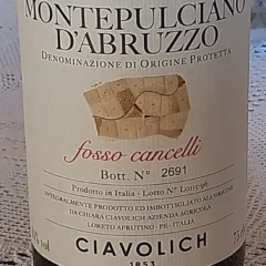 Montepulciano d'Abruzzo Fosso Cancelli Dop 2015 Ciavolich 1853