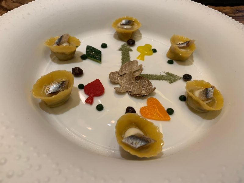 Ristorante Tre Olivi, tortelli di coniglio in brodo di funghi