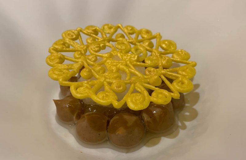 Ristorante Tre Olivi, pre dessert alla liquerizia, limone e zafferano