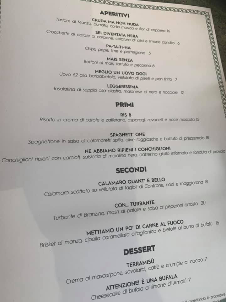 Ricordi - Menu'