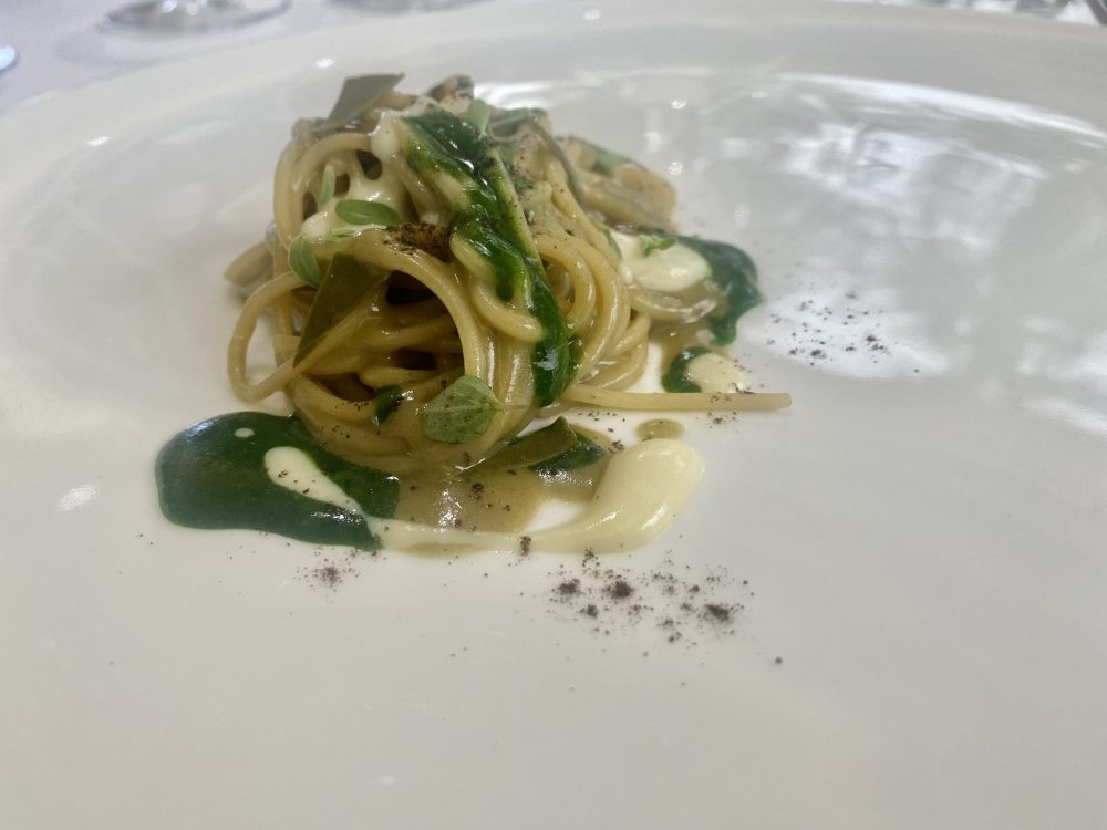 Spaghettino, Carciofo alla Brace e Maggiorana - Marotta Ristorante
