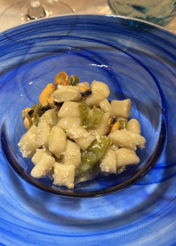 Palazzo Gentilcore - Pancrazio Locanda Cilentana -perline di acqua e farina con cozze, verdello e pecorino