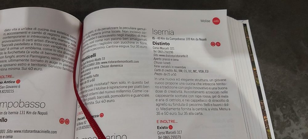 Distinto Isernia - riconoscimento Guida Espresso