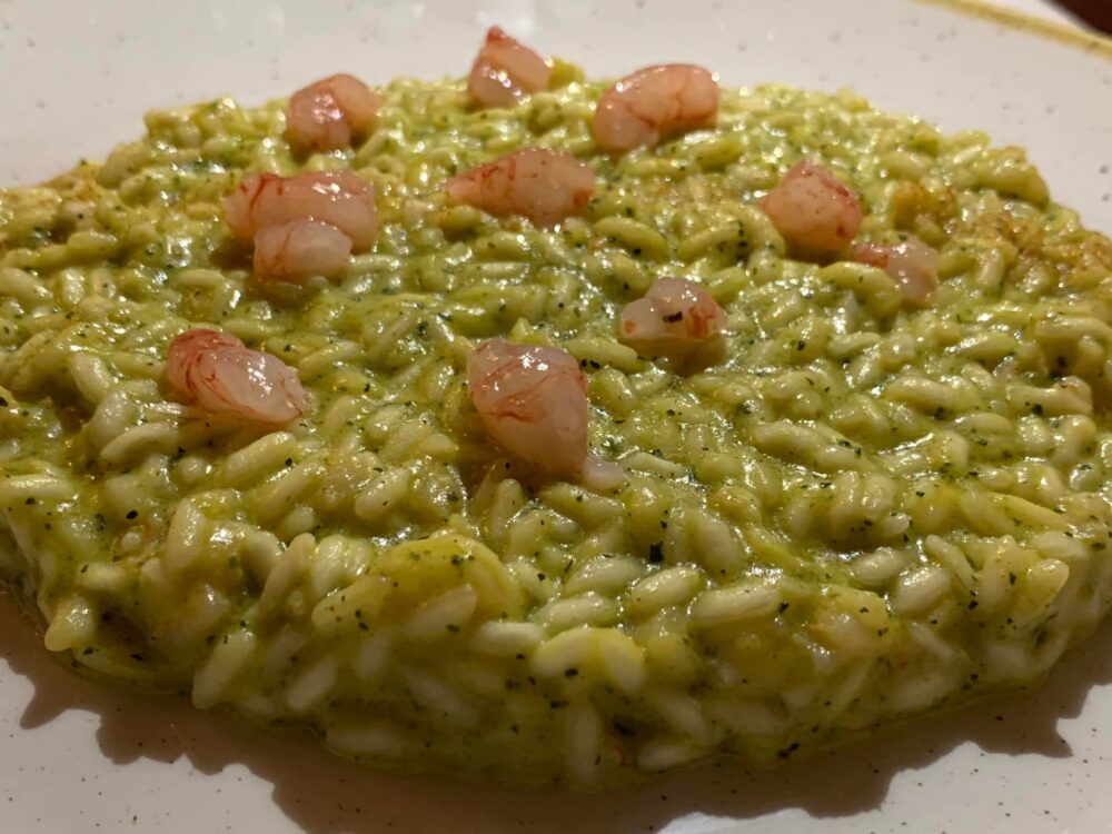 Borgo La Pietraia, riso con zucchine e gamberi