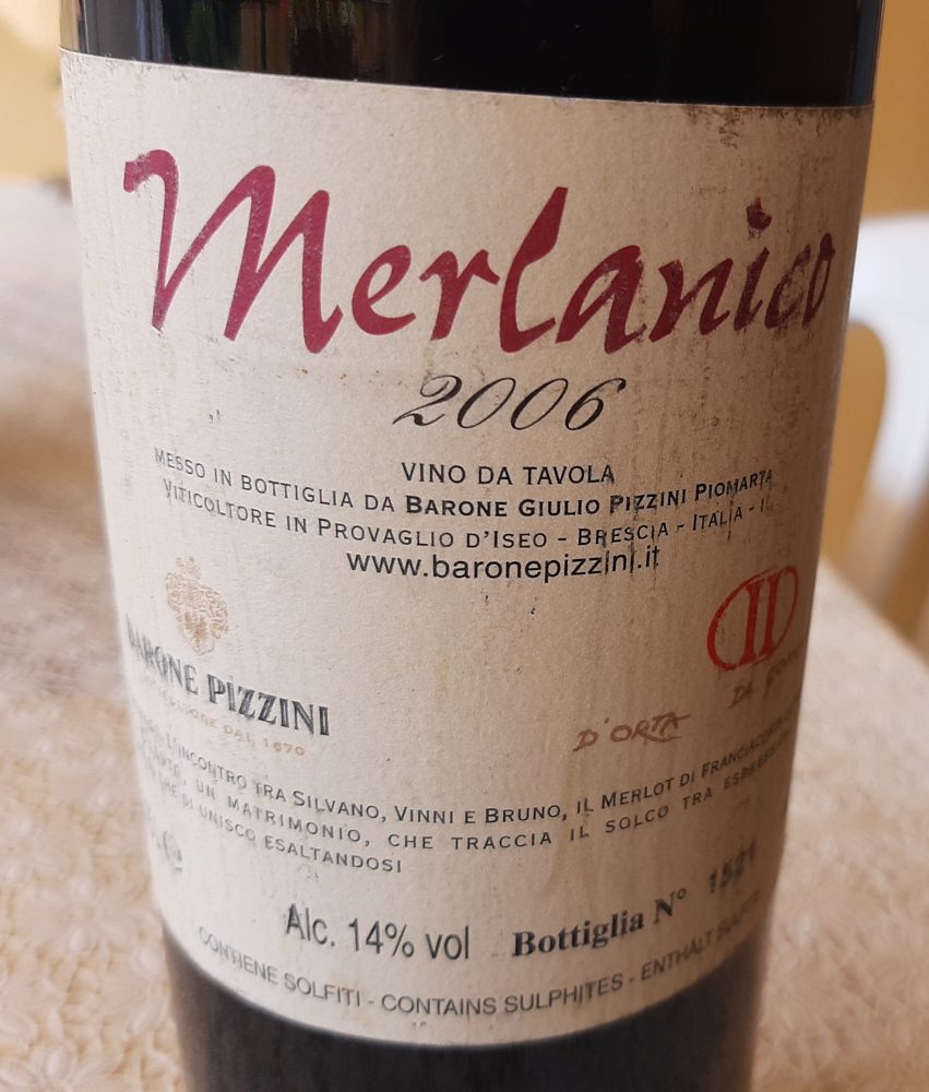 Controetichetta Merlanico Vino da Tavola 2006 Barone Pizzini