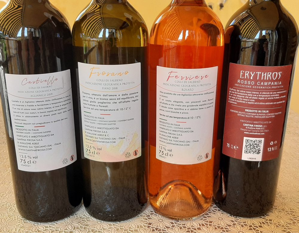 Controetichette vini Firosa