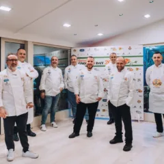 da sx Scarllo - Affinita - Guarino- Aversa - Parlato - De Simone - Stanzione e Iannucci per il SorrentoGnocchiDay 2021