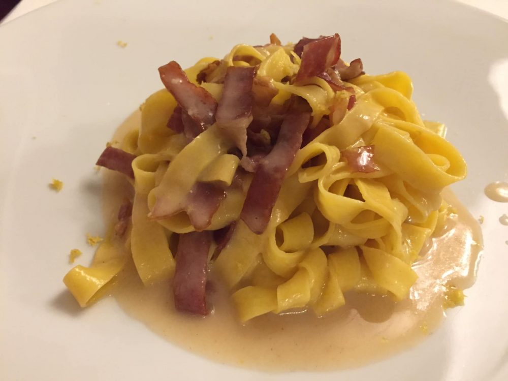 Al Pappagallo, tagliatelle al culatello e limone