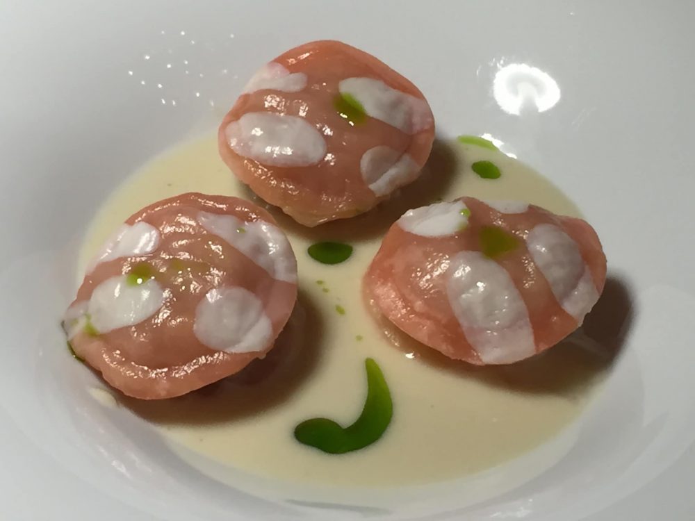 Osteria Francescana di Massimo Bottura, le capesante ripiene di mortadella, Pierangelini, 2005