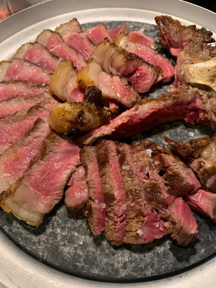 Rear - la carne con i funghi e il pure' alla Robuchon