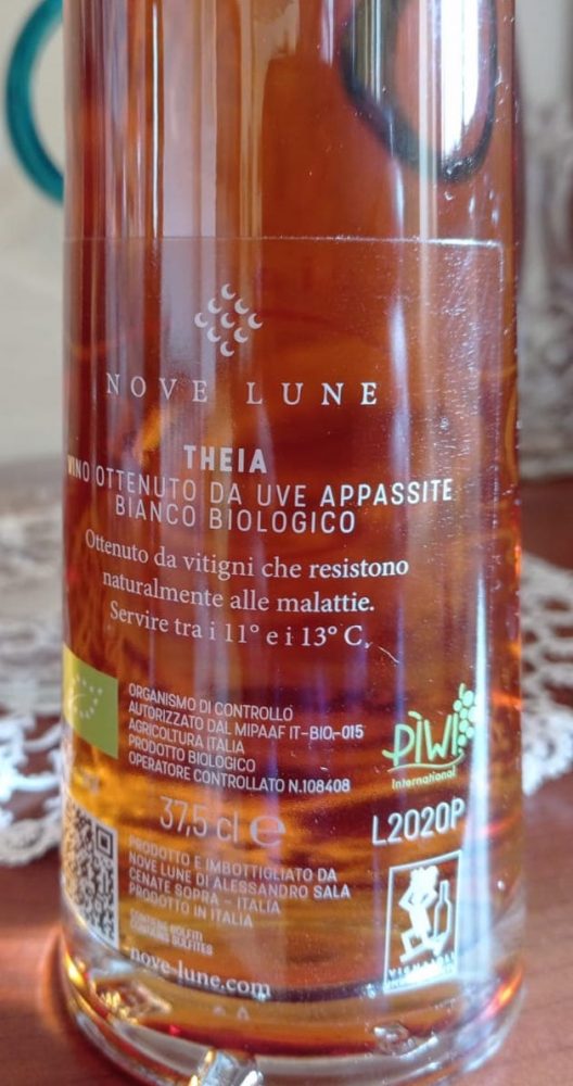 Controetichetta Theia Vino Passito Biologico Nove Lune