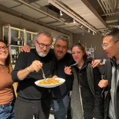 Giuseppe Di Martino con Massimo Bottura a New York