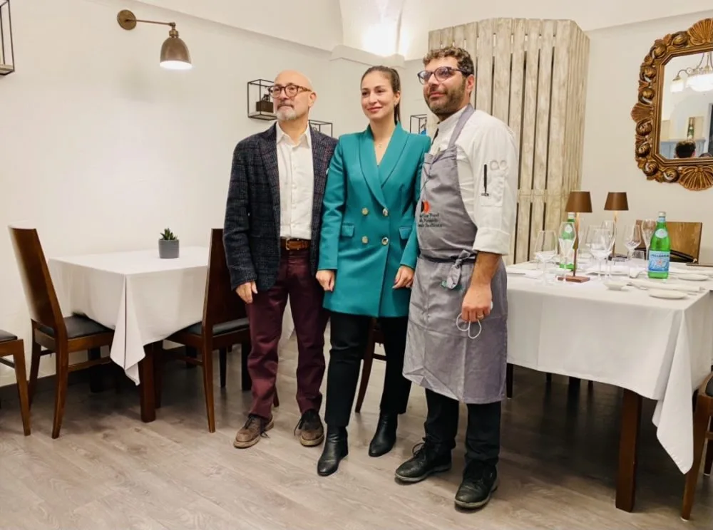 I proprietari Almerigo Bosco e Gabriella Bosco. Lo chef Angelo Fabozzo