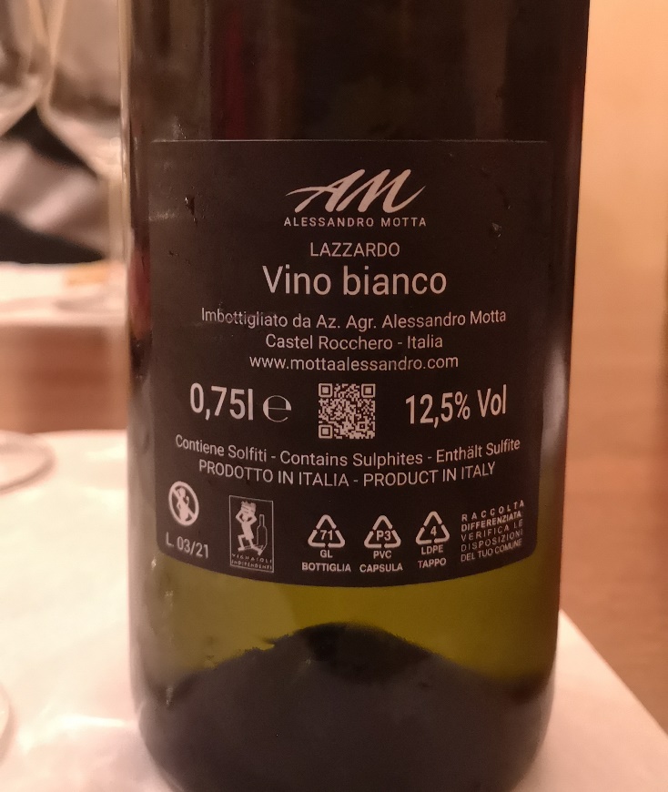 Vino Bianco Lazzardo, Alessandro Motta