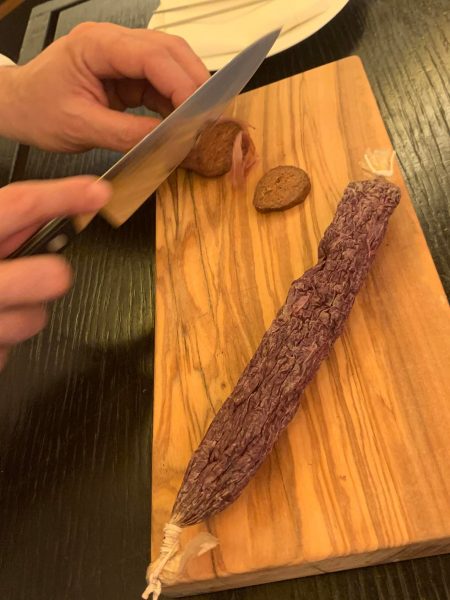 Ristorante Tre Olivi, salame di fiori di giuda