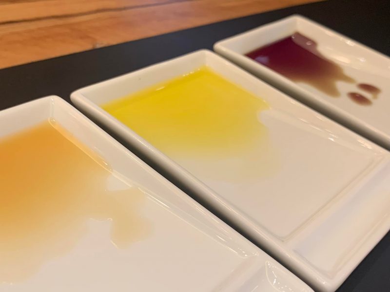 Ristorante Tre Olivi, gli olii in degustazione