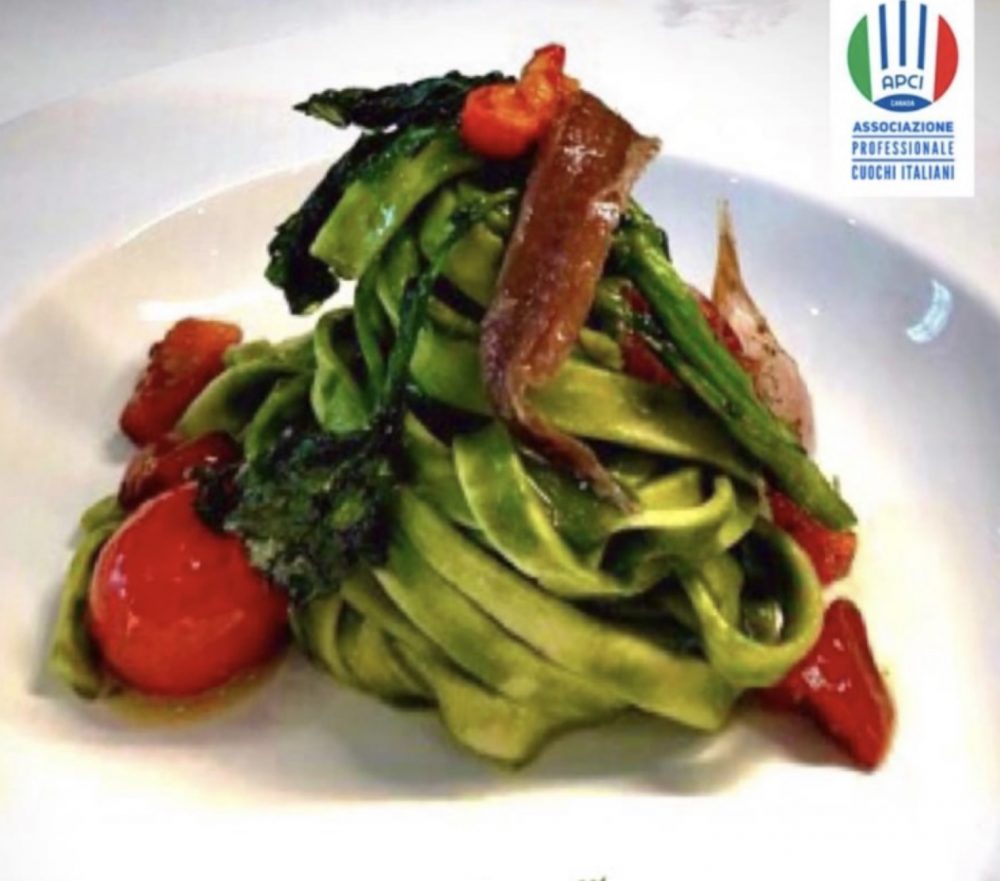 Fettuccine al pesto di cime di rapa