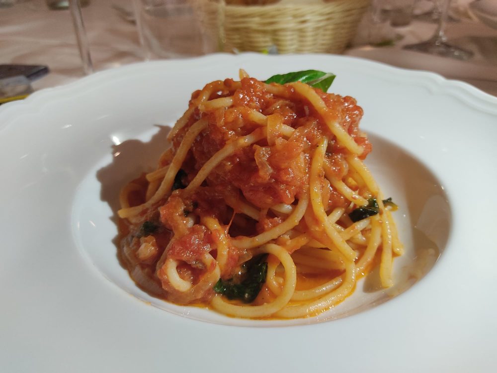 Gambero Verde - Spaghetto al Pomodoro cotto nel fondo della Catalana