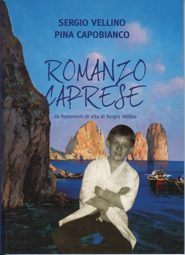 Sergio Vellino da bambino in copertina del suo Romanzo Caprese