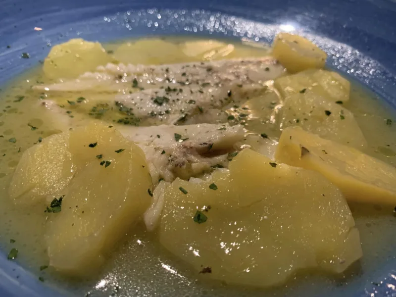 Pescheria a Salerno, rombo e patate