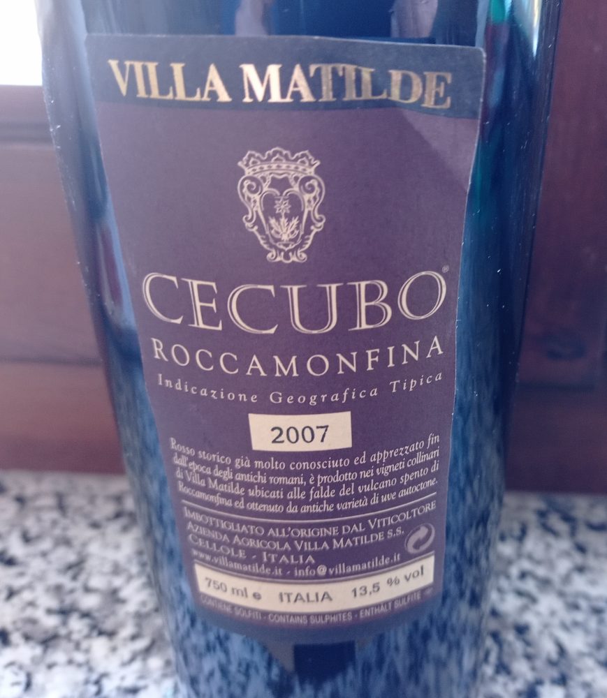 Controetichetta Cecubo Roccamonfina Igt 2007 Villa Matilde