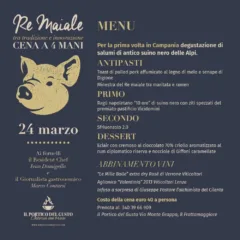Cena degustazione Re Maiale
