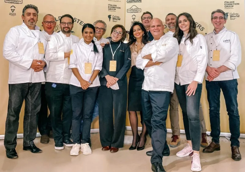 La giuria del Gelato Festival insieme ad Adriana Tancredi