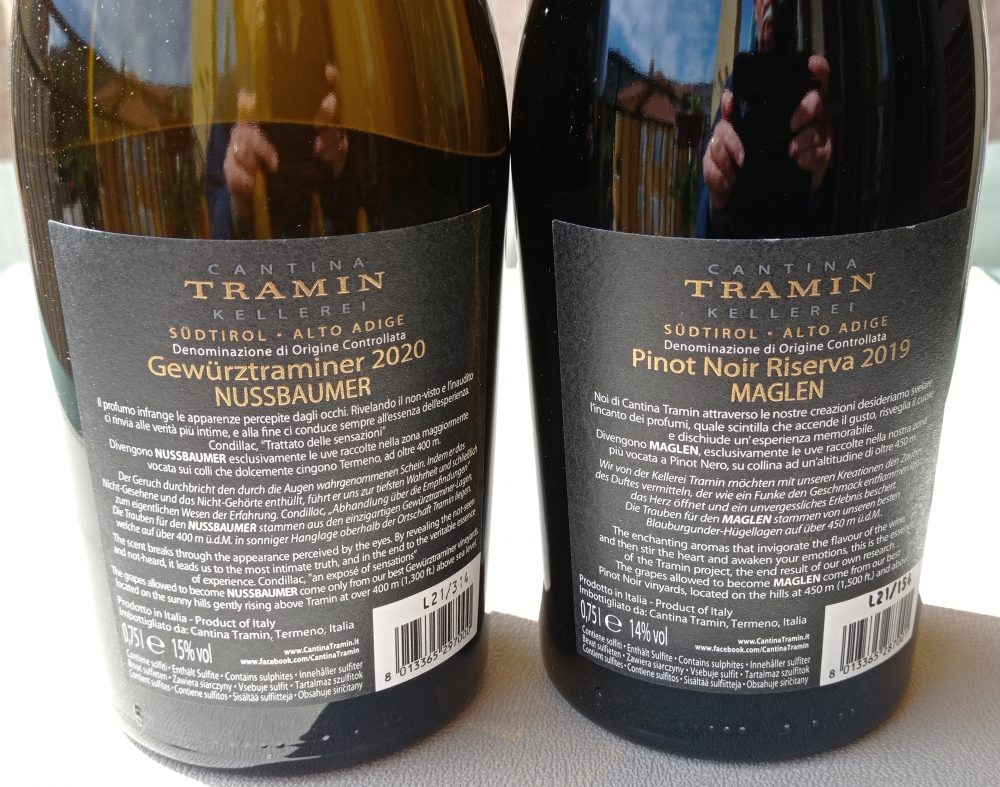 Controetichette vini Cantina Tramin