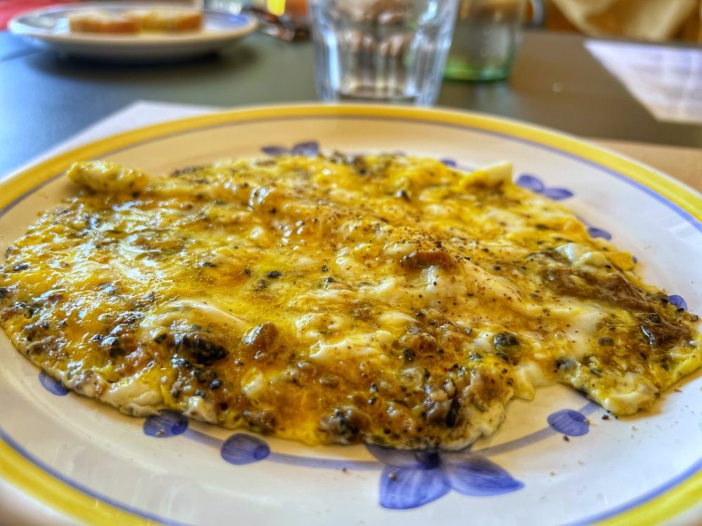 Frittata morbida al tartufo dell'osteria - Antiche sere di Bavagna in Umbria