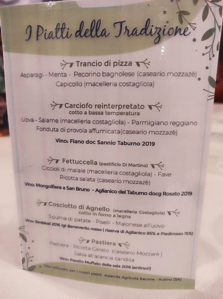 Ieri, Oggi, Domani - il menu