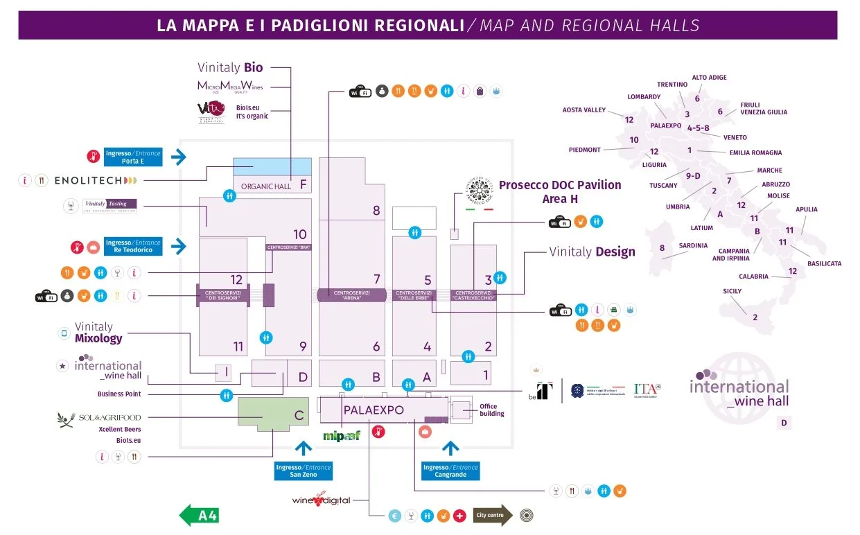 Mappa Prosecco DOC - Pavilion Area H - Vinitaly 2022