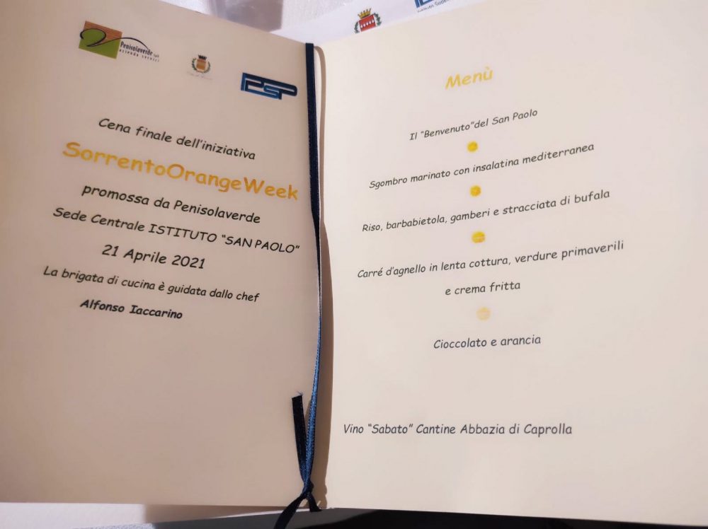 SorrentoOrangeWeek - il menu