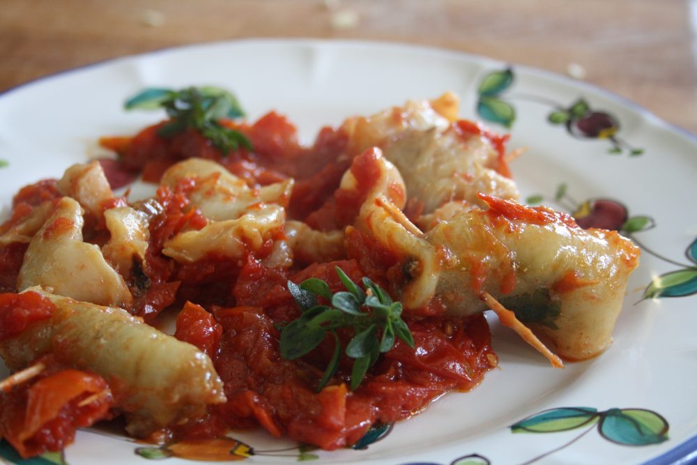 Trippicelle di stocco alla pizzaiola