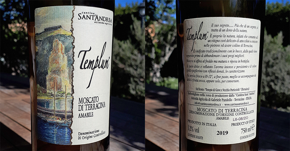 Moscato di Terracina Amabile Templum 2019 Cantina Sant’Andrea