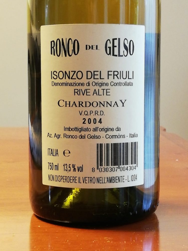 Isonzo del Friuli Doc Chardonnay Rive Alte 2004 – Ronco del Gelso