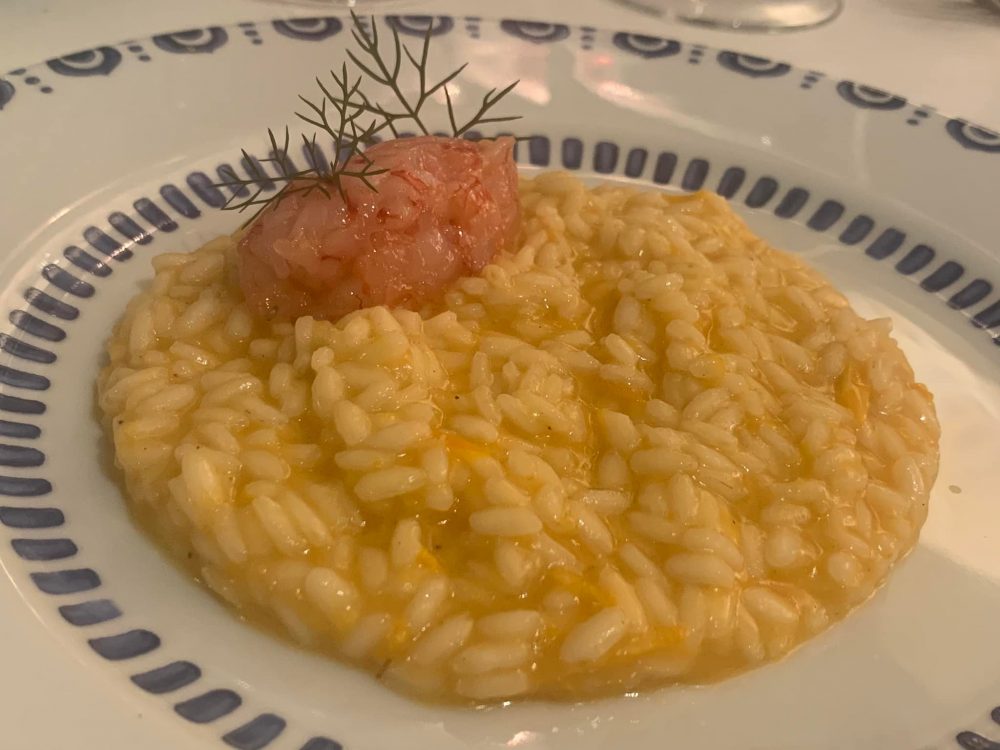 Pancrazio a Palazzo Gentilcore, risotto agli agrumi con gambero rosa