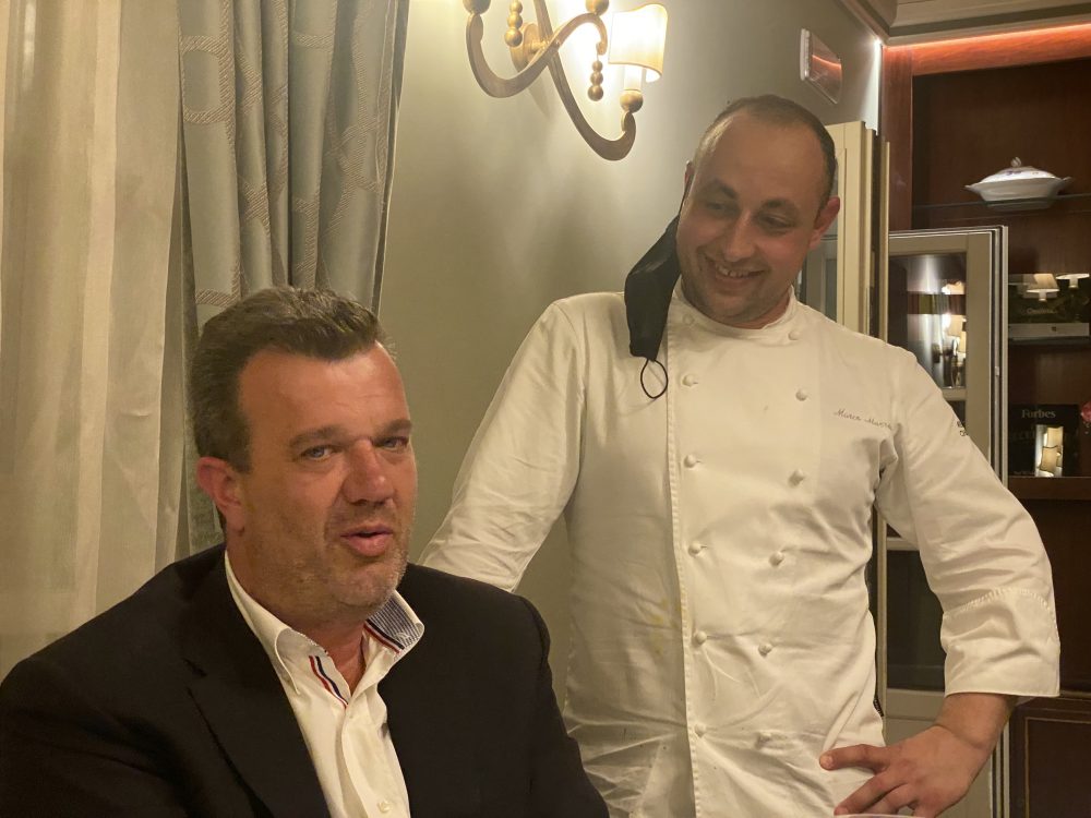 Franco Cristoforetti proprietario del ristorante Oseleta e lo chef Marco Marras - Ristorante Oseleta